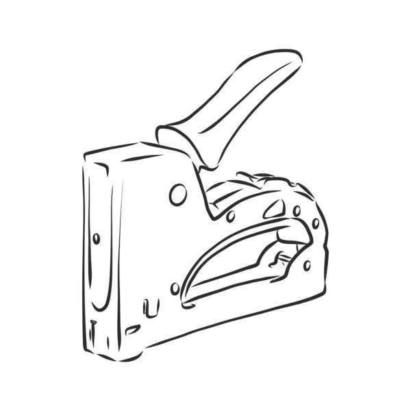 Staple Gun Construction Stapler Vector Sketch Illustration — Stock Vector