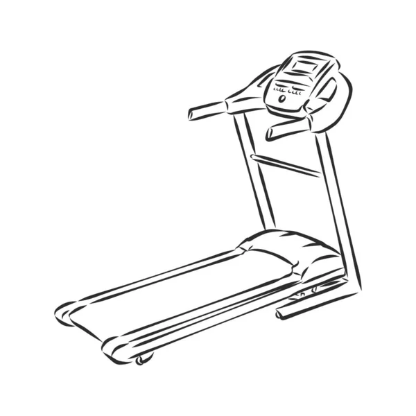 Treadmill Doodle Estilo Boceto Ilustración Dibujado Mano Vector — Vector de stock