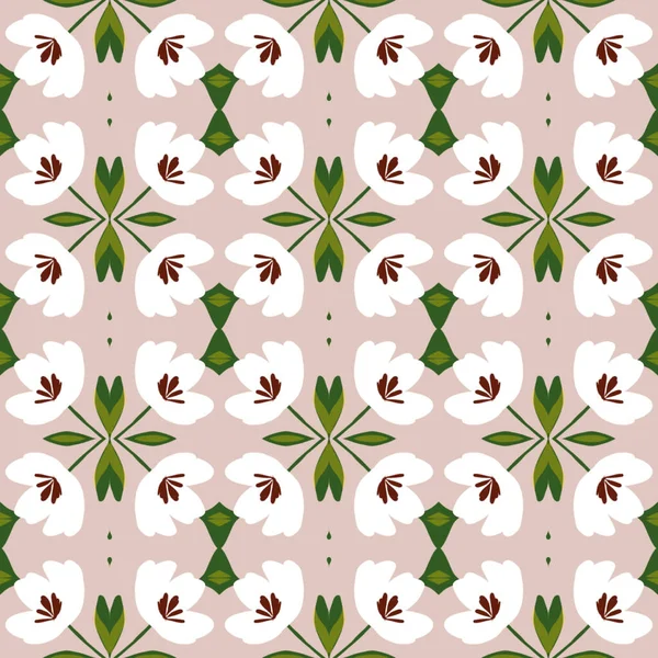 Abstrakte Florale Nahtlose Muster Mit Gänseblümchen Einfache Fantasieblumen Aus Kleinen — Stockfoto