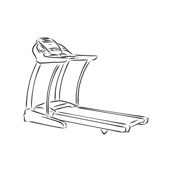 Treadmill doodle estilo boceto ilustración dibujado a mano vector cinta de correr vector boceto ilustración. — Vector de stock