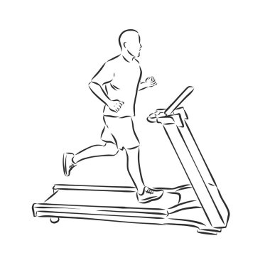 Koşu bandı çizim stili el çizimi vektörü