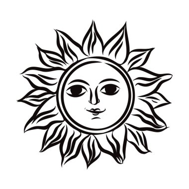 Etnik Rus tarzında güneşin sembolü bir vektördür. Güneş vektör çiziminin Slav sembolü