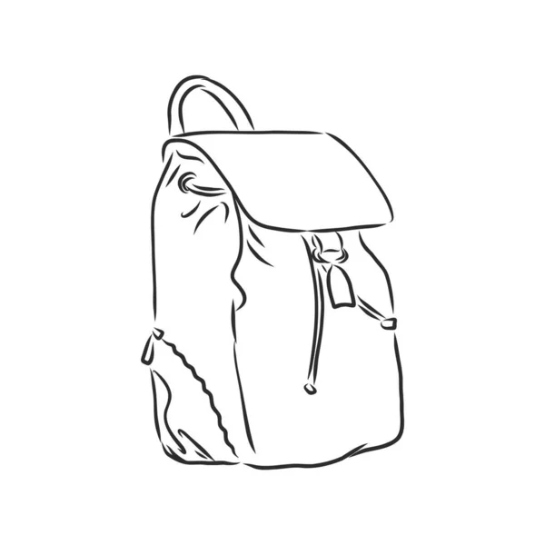 Ilustração esboço vetorial - mochila hipster. ilustração de esboço vetorial de mochila — Vetor de Stock