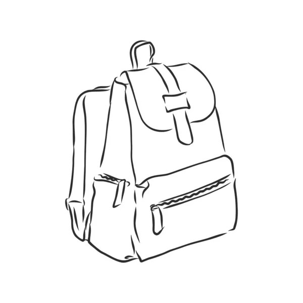 Ilustração esboço vetorial - mochila hipster. ilustração de esboço vetorial de mochila — Vetor de Stock