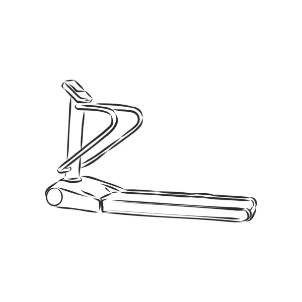 Treadmill doodle estilo desenho ilustração mão desenhado vetor esteira vetor esboço ilustração. —  Vetores de Stock