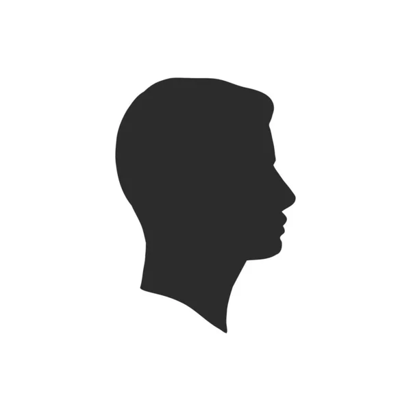 Delineie o perfil lateral de uma cabeça masculina humana. perfil masculino desenho vetorial ilustração — Vetor de Stock