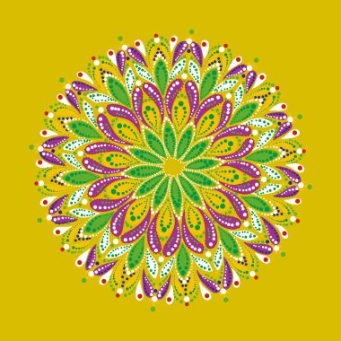 Yuvarlak süs tasarımı, etnik mandala. Vektör illüstrasyonu