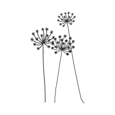 Beyaz çiçekli karahindiba ile bahar arkaplanı. Dekoratif karahindibalar vektör çizimi