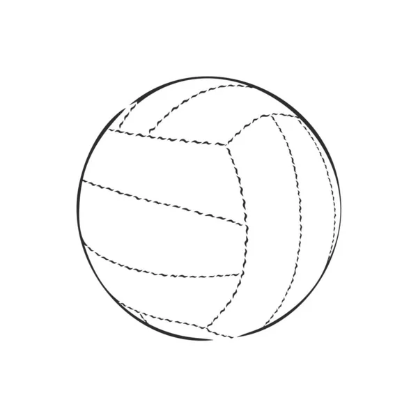 Иллюстрация спортивного вектора в стиле "дудл". Векторный набросок волейбольного мяча — стоковый вектор