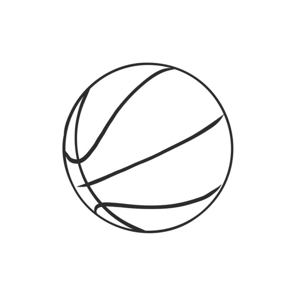 Ilustración de un contorno de baloncesto aislado en fondo blanco. pelota de baloncesto, ilustración de bosquejo vectorial — Vector de stock