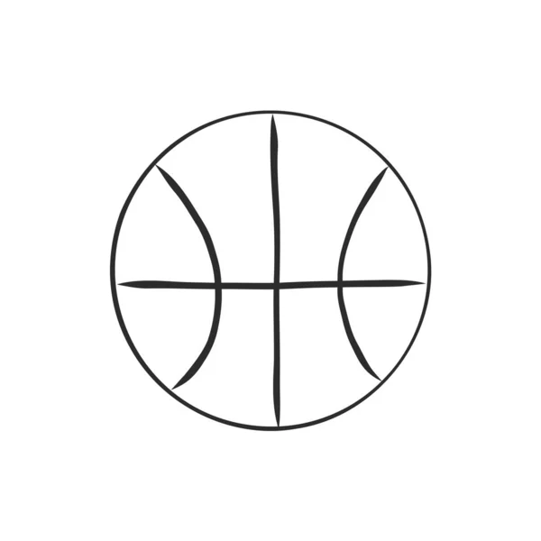 Illustration d'un contour de basket isolé en fond blanc. ballon de basket, croquis vectoriel illustration — Image vectorielle