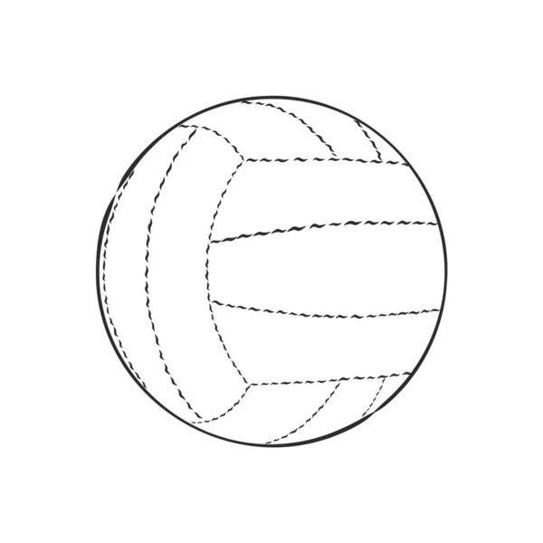 Иллюстрация спортивного вектора в стиле "дудл". Векторный набросок волейбольного мяча — стоковый вектор