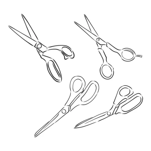 Ilustracja nożyczek w stylu Doodle. nożyczki, szkic wektora ilustracja — Wektor stockowy