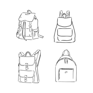 Okul çantasının vektör illüstrasyonu - Okula dönüş, sırt çantası vektör çizimi