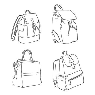 Okul çantasının vektör illüstrasyonu - Okula dönüş, sırt çantası vektör çizimi