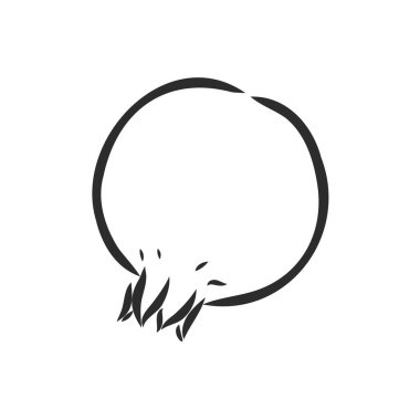 Tropikal nar meyvesinin vektör çizimi. Olgun Garnet 'in yuvarlak ana hatları beyaz bir arkaplanda izole edilmiş, bahçecilik temalı bir stok çizimi. Garnet, beyaz arkaplanda vektör çizimi