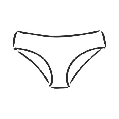 Vektör eli çizilmiş iç çamaşırı karalama ikonu. Beyaz arkaplanda izole edilmiş baskı, web, mobil ve bilgi grafikleri için iç çamaşırı çizimi.