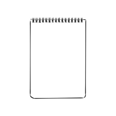 Defter çizimi. Elle çizilmiş defter yapraklı vektör çizimi. Klip sanatı. Net sayfa ile not et