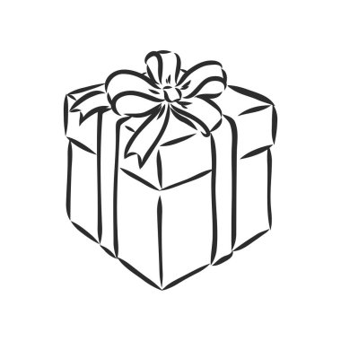 vektör çizimi - hediye kutusu hediye kutusu yay, vektör çizimi beyaz arkaplan üzerinde