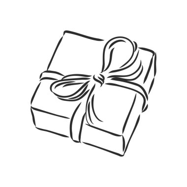 vektör çizimi - hediye kutusu hediye kutusu yay, vektör çizimi beyaz arkaplan üzerinde