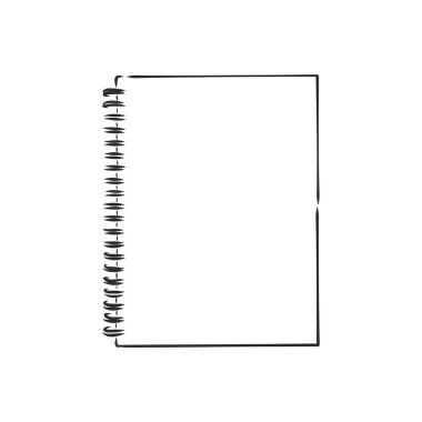 Vektör boş çizgili defter. beyaz arkaplanda dizüstü bilgisayar ve vektör çizimi