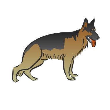 Alman çoban köpeği üreme vektör çizimi köpek gösterisi sembolü seti