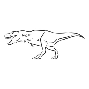 illustration of Dinosaur, vector sketch, wild archeology
