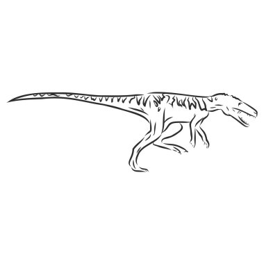 illustration of Dinosaur, vector sketch, wild archeology