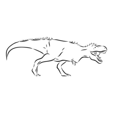 illustration of Dinosaur, vector sketch, wild archeology