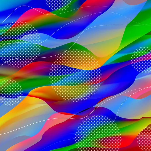 Fond Abstrait Lignes Courbes Aux Couleurs Vives — Image vectorielle