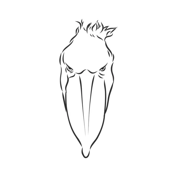 Storch Symbol Umrissstil Isoliert Auf Weißem Hintergrund Vektor Illustration Für — Stockvektor