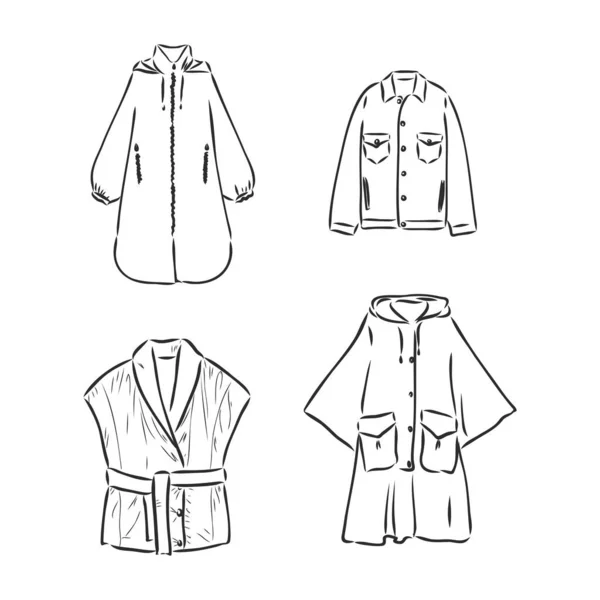 Langmantel Tech Pack Design Mode Flacher Herrenmantel Velcro Pocket Windbreaker — Stockvektor