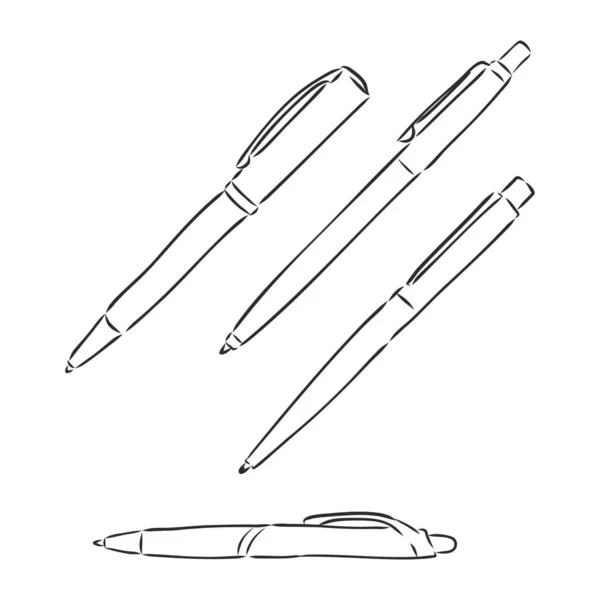 배경에 손으로 스케치를 학교에서 제공하는 그림그리는 펜등의 물건들 테마로 되돌아 — 스톡 벡터