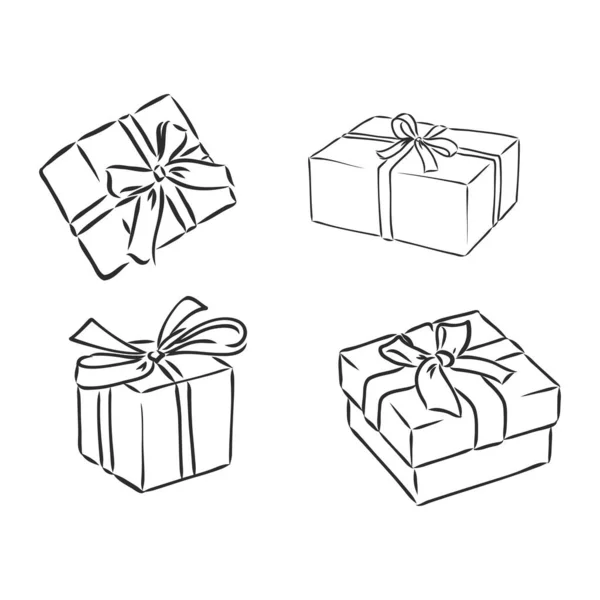 Gift Box Isolated White Background — Stock Vector