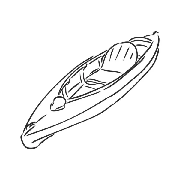 Canoe Slalom Player Vektor Illustration Skizze Mit Schwarzen Linien Gezeichnet — Stockvektor