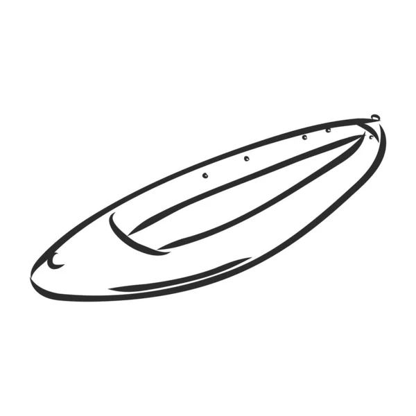 Canoe Slalom Player Векторный Рисунок Руки Черными Линиями Выделенными Белом — стоковый вектор