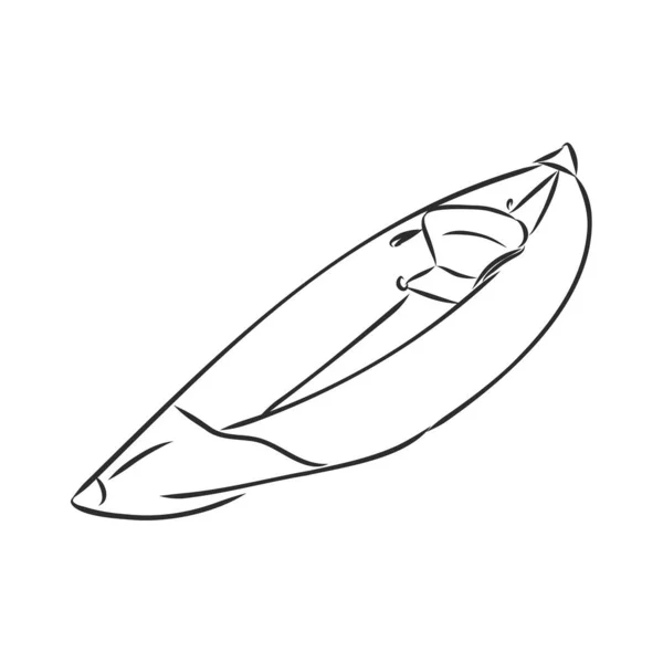Kayak dibujo vectorial sobre un fondo blanco — Vector de stock