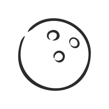 Bowling Skittles ve top skeç vektör illüstrasyonu