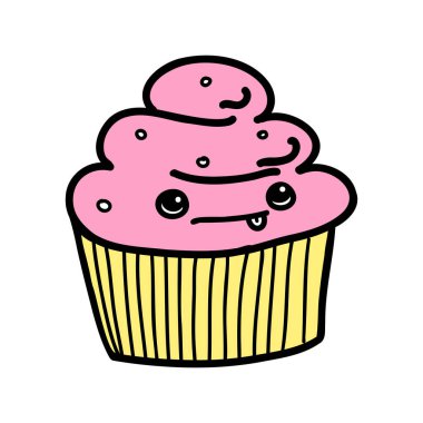 Karalama karakteri. Şeftali karakteri. Şirin bir karakter. Tatlı meyve tarzı. Çizgi film. Çizim vektörü. kawaii karakteri, vektör çizimi çizimi