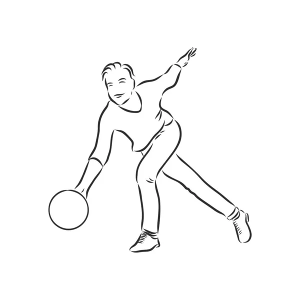 Esquisses de bowling et illustration vectorielle de croquis à billes — Image vectorielle