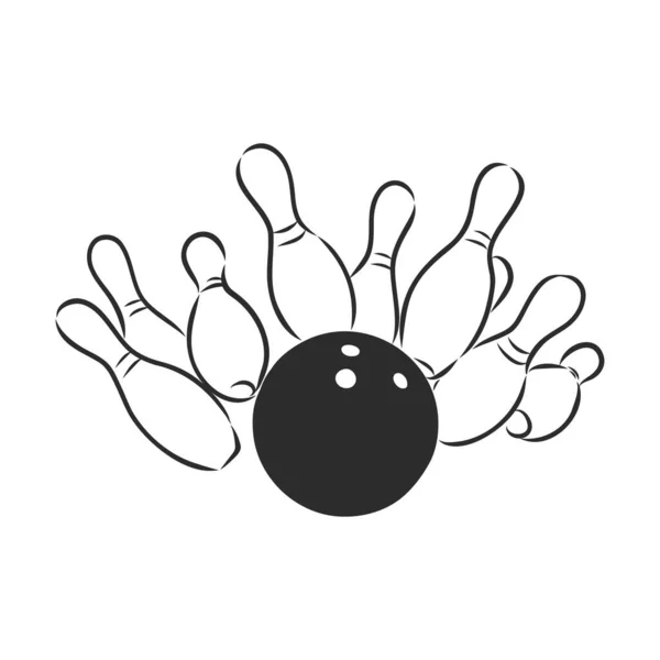 Esquisses de bowling et illustration vectorielle de croquis à billes — Image vectorielle