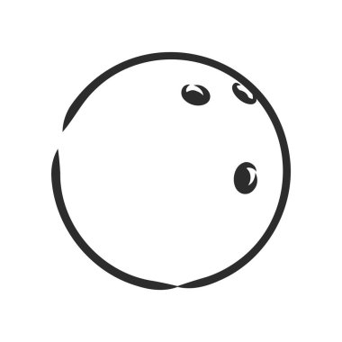 Bowling Skittles ve top skeç vektör illüstrasyonu