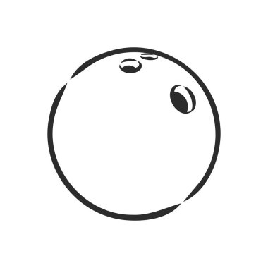 Bowling Skittles ve top skeç vektör illüstrasyonu