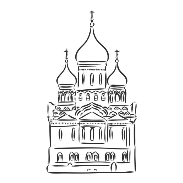 Église de l'intercession sur le Nerl. Ancienne église orthodoxe russe Dessin vectoriel — Image vectorielle