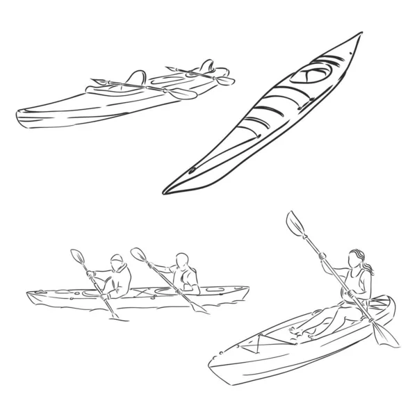 Kayak sketch vector ilustración kayak vector ilustración — Vector de stock