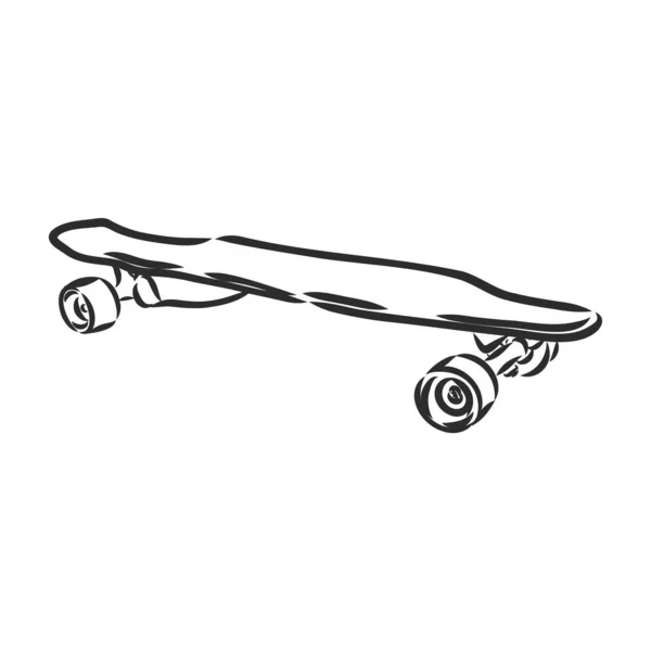 Skate desenhado à mão skate longboard vetor esboço —  Vetores de Stock