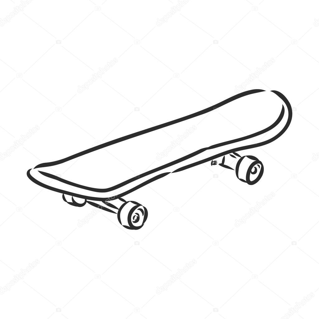 Hand Drawn Skateboard skateboard longboard vector sketch