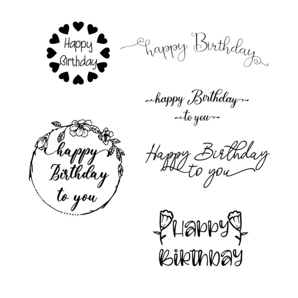 Schriftzug und Kalligrafie modern - alles Gute zum Geburtstag. Aufkleber, Stempel, Logo - handgefertigt — Stockvektor