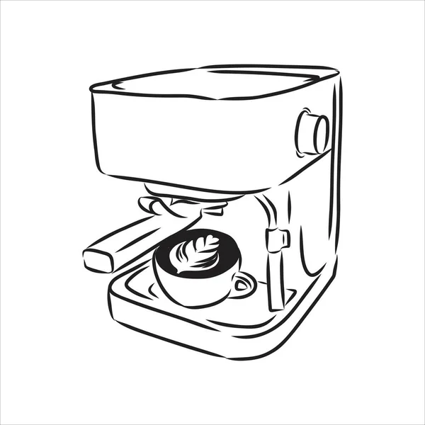 Kaffeemaschine Doodle Kaffeemaschine Vektor Illustration — Stockvektor