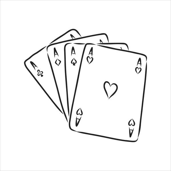 Carte da gioco vettoriali. Giochi d'azzardo gioco di carte vettoriale — Vettoriale Stock